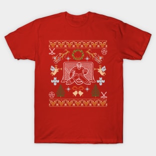 Hockey Holiday Goalie Ugly Tee: Puck the Halls! T-Shirt